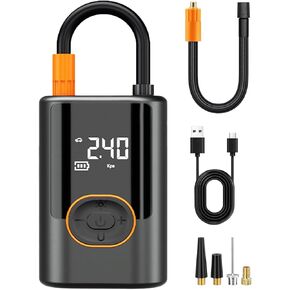 Tire Inflator Portable Air Compressor, 150PSI Electric Tire Pump with Digital Pressure Gauge/LED Light/Power Bank, Bike Pump/Motorcycle/Ball/Car Accessories