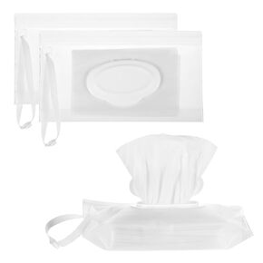 Portable Wet Wipe Pouch Dispenser, 3 Pcs Clear Wipe Dispenser Reusable Refillable Wipe Holder Flushable Baby Wipe Case Wipes Container for Travel Strollers Backpacks Wallets