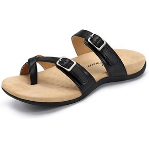 Athlefit Orthopedic Sandals for Women Wide Width Adjustable Comfort Orthotic Flip Flops with Arch Support