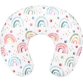 Nursing Pillow Cover, Breastfeeding Pillow Cover for Baby Girls Boys, Soft Stretchy Nursing Pillowcase for Infant Newborn, Removable Slipcover for Nursing Pillows, RainbowStar(Only Cover)