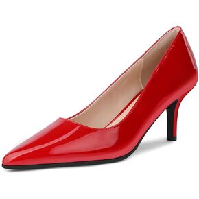 Women's Mid Heel Pumps Stiletto Pointed Toe Slip On Shoes 7cm/2.76" Kitten Heel for Wedding Party Daily Dress Shoes