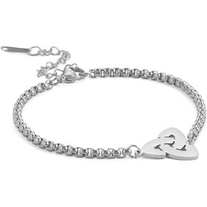 Celtic Knot Bracelet for Men Women Trinity Knot Bracelet Triquetra Adjustable Bracelet Stainless Steel Norse Witches Knot Irish Jewelry (Gold)