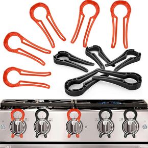 10 Pack Gas Stove Knob Locks Oven Lock Child Safety Stove Guard Stove Knob Covers Baby Proofing Stove Knob for Baby Kids Pet（Black+Orange）
