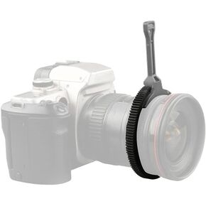 Adjustable Zoom Follow Focus Handle Lever for DSLR Camera with Gear, Flexible Drive Belt, (Grey)