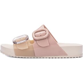 Melissa Cozy Jelly Slides for Women - Thick-Soled Slides with Adjustable Double Buckle Straps, Slip-on Vegan Jelly Shoes, Super Soft and Flexible Slides with Open Toe Design