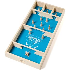 Carrom Skittles Game – Large Board Games for Adults & Children – Wooden Family Board Games for Family Night – Indoor and Outdoor Games for Family
