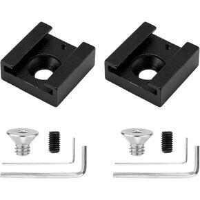 2 Pack Cold Shoe Mount Adapter, Aluminum Alloy Cold Shoe Bracket with 1/4" Screw & Hex Wrench Accessories Compatible with DSLR Camera Cage Rig Flash LED Light Monitor Microphone