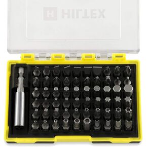 Hiltex 10060 Security Bit Set with Magnetic Extension Adapter, 61 Piece | 1/4-Inch Hex Shank | CR-V Steel