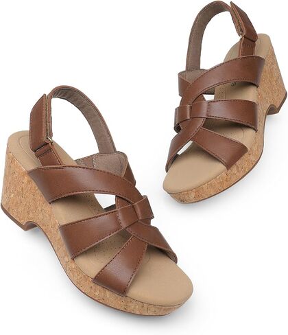 DREAM PAIRS Women's Wedge Sandals Comfortable Open Toe Platform Casual Dressy Cork Summer Dress Shoes in Saudi Arabia