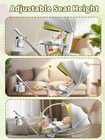 Lightweight Stroller with Snack Tray, Portable Stroller, Compact Travel Stroller with 360°Rotational Seat, Extra Large Storage Basket, and 5-Point Safety Belt Stroller for Toddlers 2-4 Years in Saudi Arabia