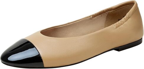 Linea Paolo - Nolan - Womens Ruched Leather Cap Toe Ballet Flat in Saudi Arabia
