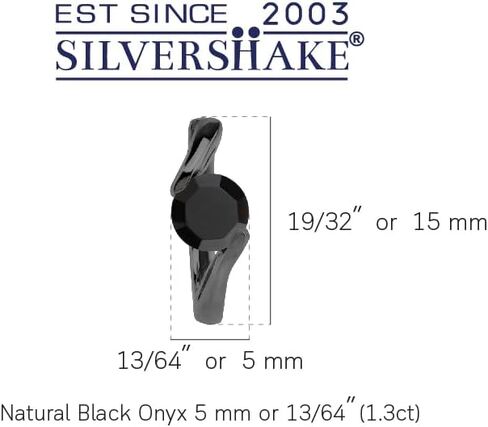 Silvershake 5MM شكل دائري الأحجار الكريمة مطلي بالذهب الأبيض أو الذهب الأصفر مطلي أو الروديوم الأسود مطلي 925 الفضة الاسترليني 0.6 بوصة Huggie O هوب أقراط مجوهرات للنساء in Saudi Arabia