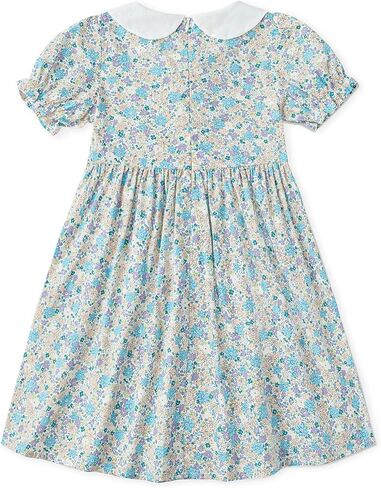 Curipeer Little Girls Summer Dress Floral Short Sleeve Cotton Casual Outfit Dress 12M-8Y in Saudi Arabia