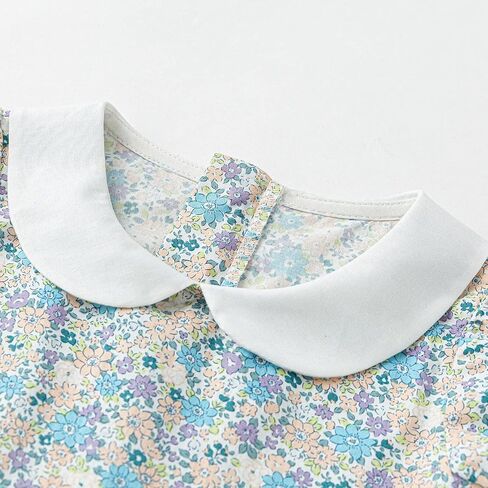 Curipeer Little Girls Summer Dress Floral Short Sleeve Cotton Casual Outfit Dress 12M-8Y in Saudi Arabia
