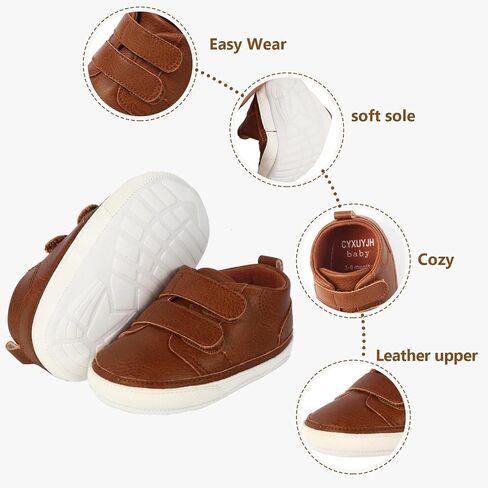 Baby Infant Dress Shoes Boys Girls First Walking Non-Slip PU Leather Sneakers Toddler Crib Shoes Newborn Loafers Flats in Saudi Arabia