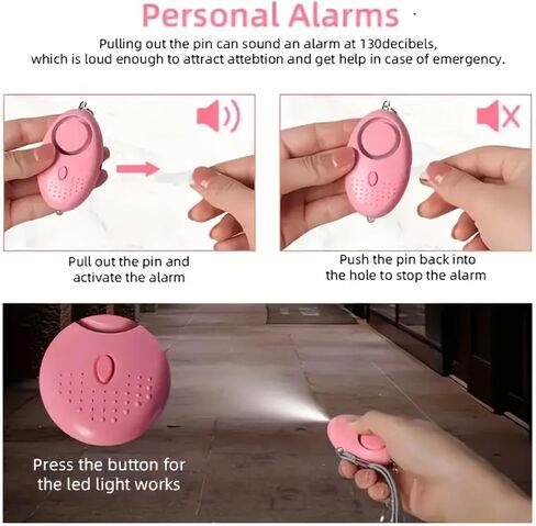 13pcs Keychain Set for Woman with Personal Alarm Pom Pom, Whistle Accessories kit for Women Key Chains Key Ring in Kuwait