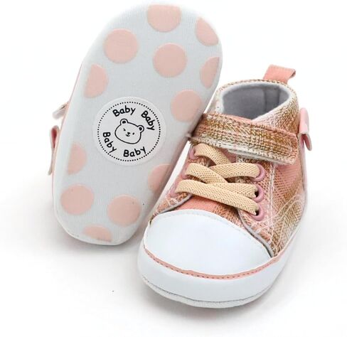 Checkered Canvas Shoes for Baby Boys and Girls,Lightweight and Breathable，0-18Months Infant Firstwalk Sneakers in Saudi Arabia