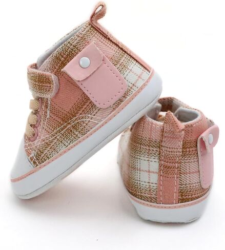 Checkered Canvas Shoes for Baby Boys and Girls,Lightweight and Breathable，0-18Months Infant Firstwalk Sneakers in Saudi Arabia