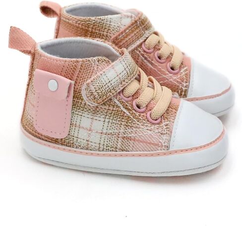 Checkered Canvas Shoes for Baby Boys and Girls,Lightweight and Breathable，0-18Months Infant Firstwalk Sneakers in Saudi Arabia