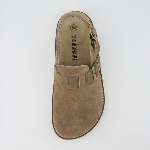CUSHIONAIRE Brooklyn Women's Suede Clogs - Adjustable Slingback Clog Sandal with Buckle, Memory Foam, Wide Widths in Saudi Arabia