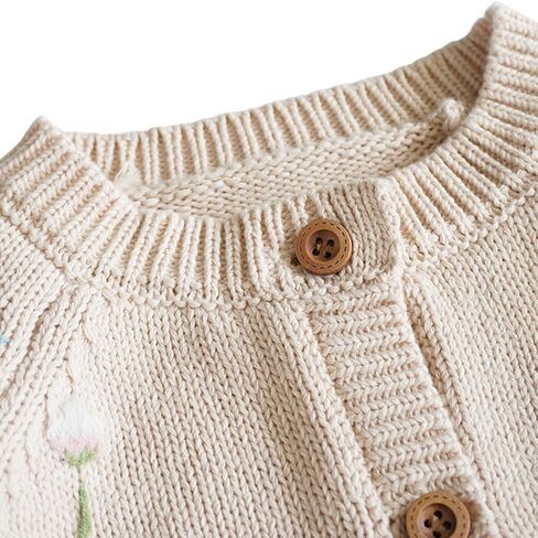 Knitted Cotton Baby Girl Sweater - Soft, Stretchy, Lightweight, Eco-Friendly Fall and Winter Warmth in Saudi Arabia
