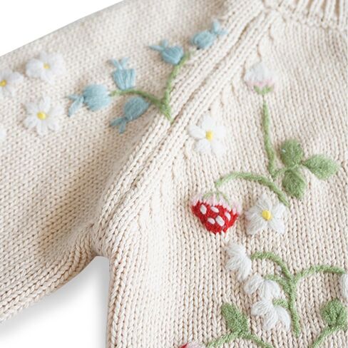 Knitted Cotton Baby Girl Sweater - Soft, Stretchy, Lightweight, Eco-Friendly Fall and Winter Warmth in Saudi Arabia