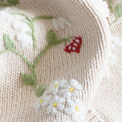 Knitted Cotton Baby Girl Sweater - Soft, Stretchy, Lightweight, Eco-Friendly Fall and Winter Warmth in Saudi Arabia