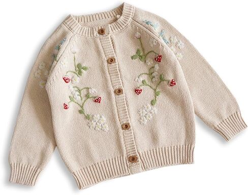 Knitted Cotton Baby Girl Sweater - Soft, Stretchy, Lightweight, Eco-Friendly Fall and Winter Warmth in Saudi Arabia