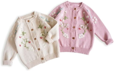 Knitted Cotton Baby Girl Sweater - Soft, Stretchy, Lightweight, Eco-Friendly Fall and Winter Warmth in Saudi Arabia
