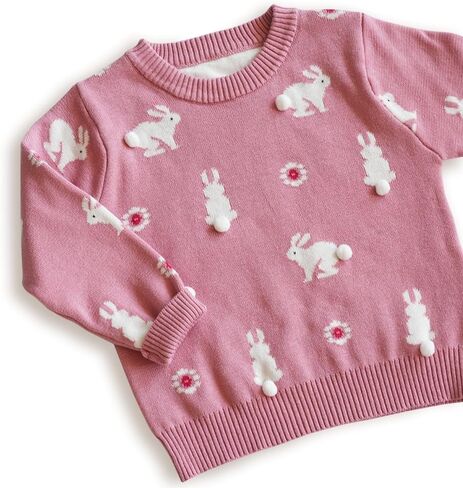 Knitted Cotton Baby Girl Sweater - Soft, Stretchy, Lightweight, Eco-Friendly Fall and Winter Warmth in Saudi Arabia