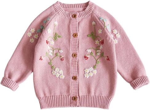 Knitted Cotton Baby Girl Sweater - Soft, Stretchy, Lightweight, Eco-Friendly Fall and Winter Warmth in Saudi Arabia