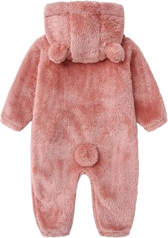 Newborn Winter Romper Fleece Hooded Jumpsuit Snowsuit Warm Outfits Zipper Outwear for Infant in Saudi Arabia