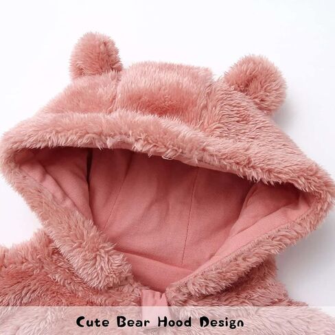 Newborn Winter Romper Fleece Hooded Jumpsuit Snowsuit Warm Outfits Zipper Outwear for Infant in Saudi Arabia