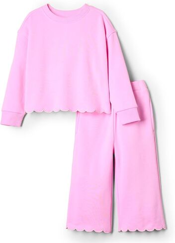 Amazon Essentials x Sofia Grainge Toddlers and Baby Girls' French Terry Sweatshirt Pant and Top Set in Kuwait