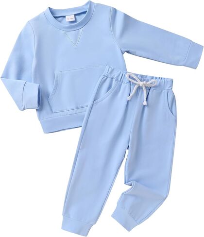 YOUNGER TREE Toddler Fall Outfits for Girl Long Sleeve Sweatsuit Top and Sweatpants Set Baby Girl Winter Clothes in Kuwait
