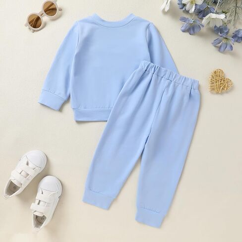 YOUNGER TREE Toddler Fall Outfits for Girl Long Sleeve Sweatsuit Top and Sweatpants Set Baby Girl Winter Clothes in Kuwait