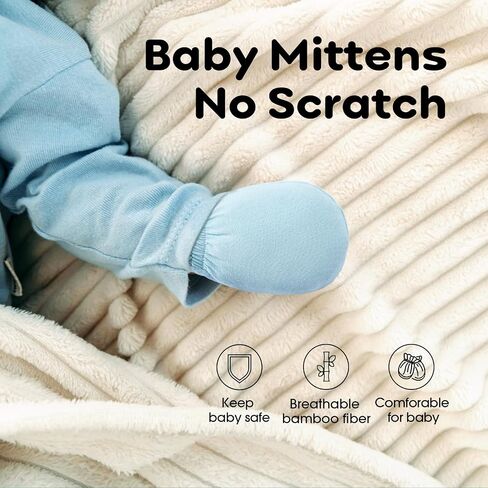 yoofoss baby mittens 0-6 أشهر قفازات حديثي الولادة لا يوجد قفازات طفل خدش لأولاد وفتيات الأطفال ، وقابل للتعديل التنفس الناعم القابل للتعديل in Kuwait