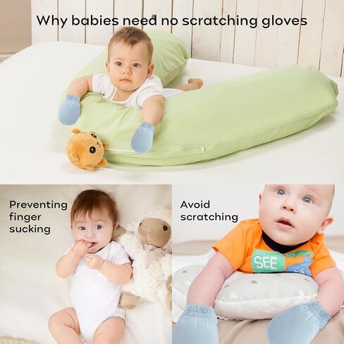 yoofoss baby mittens 0-6 أشهر قفازات حديثي الولادة لا يوجد قفازات طفل خدش لأولاد وفتيات الأطفال ، وقابل للتعديل التنفس الناعم القابل للتعديل in Kuwait