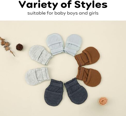 yoofoss baby mittens 0-6 أشهر قفازات حديثي الولادة لا يوجد قفازات طفل خدش لأولاد وفتيات الأطفال ، وقابل للتعديل التنفس الناعم القابل للتعديل in Kuwait