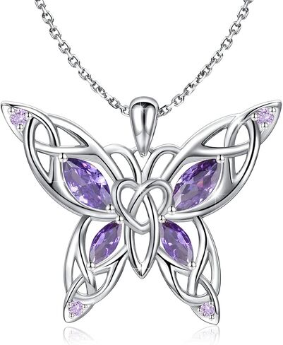MANBU Sterling Silver Celtic Butterfly Necklace Earrings: Women Butterfly Pendant Necklace Earrings Celtic Christmas Jewelry Gifts for Butterfly Lovers in Saudi Arabia