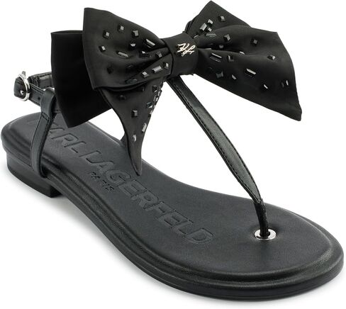 KARL LAGERFELD Women's Cushioned Insole Everyday Cristi Bow-Flat Womes's Sandals Slide in Saudi Arabia