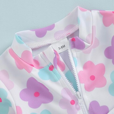 Zaxarra Infant Baby Girl Swimsuit قطعة واحدة لطيفة طباعة طويلة الأكمام in Kuwait