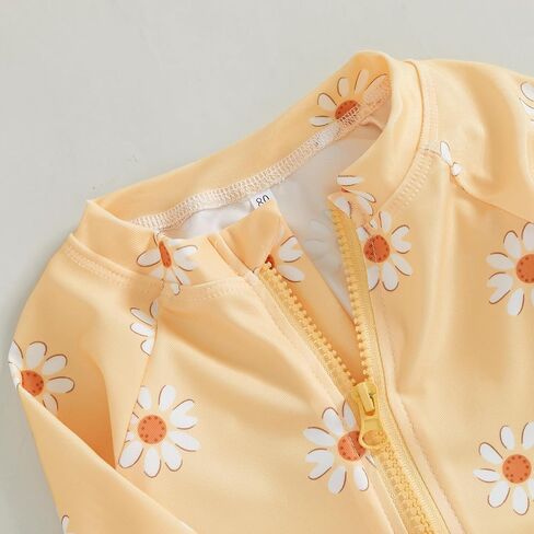 Zaxarra Infant Baby Girl Swimsuit قطعة واحدة لطيفة طباعة طويلة الأكمام in Kuwait