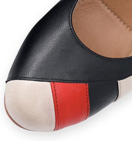 Mona flying Womens Retro Dress Pumps 7cm Chunky Heel Leather Dressy Shoes for Ladies in Saudi Arabia