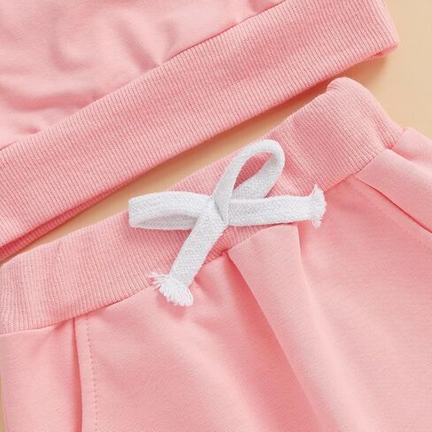 Toddler Baby Girl Valentine's Day Outfit Letter Ruffle Long Sleeve Sweatshirt Heart Print Pants Clothes Set in Kuwait