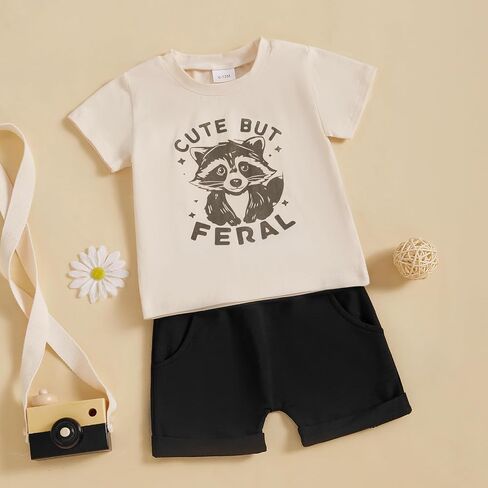 Sejardin Infant Baby Boy Summer Clothes Letter Print Short Sleeve T Shirt Tops and Stretch Shorts Cute Baby Boy Outfit in Saudi Arabia