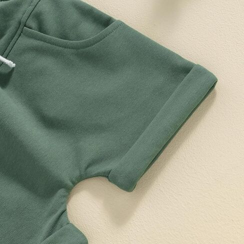 Toddler Baby Boy Summer Clothes Short Sleeve Letter Print Shirt and Elastic Waist Shorts Set Summer 2Pcs in Kuwait