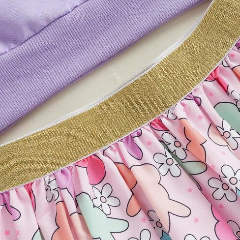 Yingisfitm Toddler Easter Dress Writ Thouse Girl Bud Bunny Shirt Sweatshirt Tulle Tulle Skirt Kids Little Girls Easter Comple in Kuwait