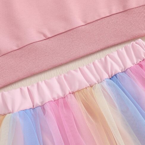 Yingisfitm Toddler Easter Dress Writ Thouse Girl Bud Bunny Shirt Sweatshirt Tulle Tulle Skirt Kids Little Girls Easter Comple in Kuwait