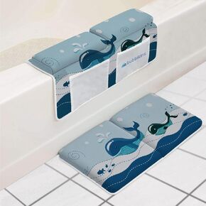 Baby Bath Kneeler and Elbow Rest Pad for Baby Bath Time by Bubbikins | 1.5" Thick Non-Slip Pads for Parents Comfort |4X Extra Strong Suction Cups for Baby Bathtub Support & Bathtub Accessories